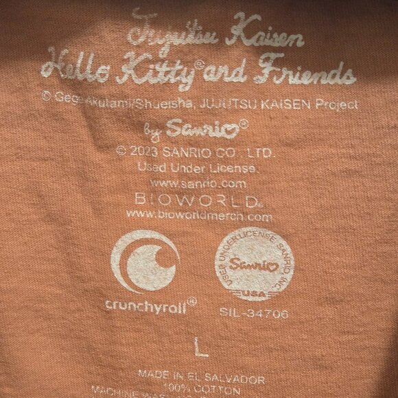 Sanrio Hello Kitty Jujutsu Kaisen & Friends Collaboration T Shirt Crunchyroll - Picture 3 of 6